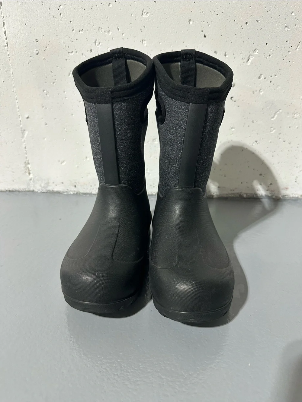Bogs Kids Black Tall Waterproof Handle Boots